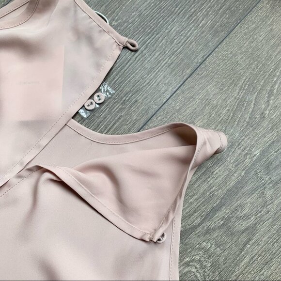 Revolve L'Academie Cold Shoulder Tie Long Sleeve Blouse Taupe Pink Size Small - Picture 14 of 16